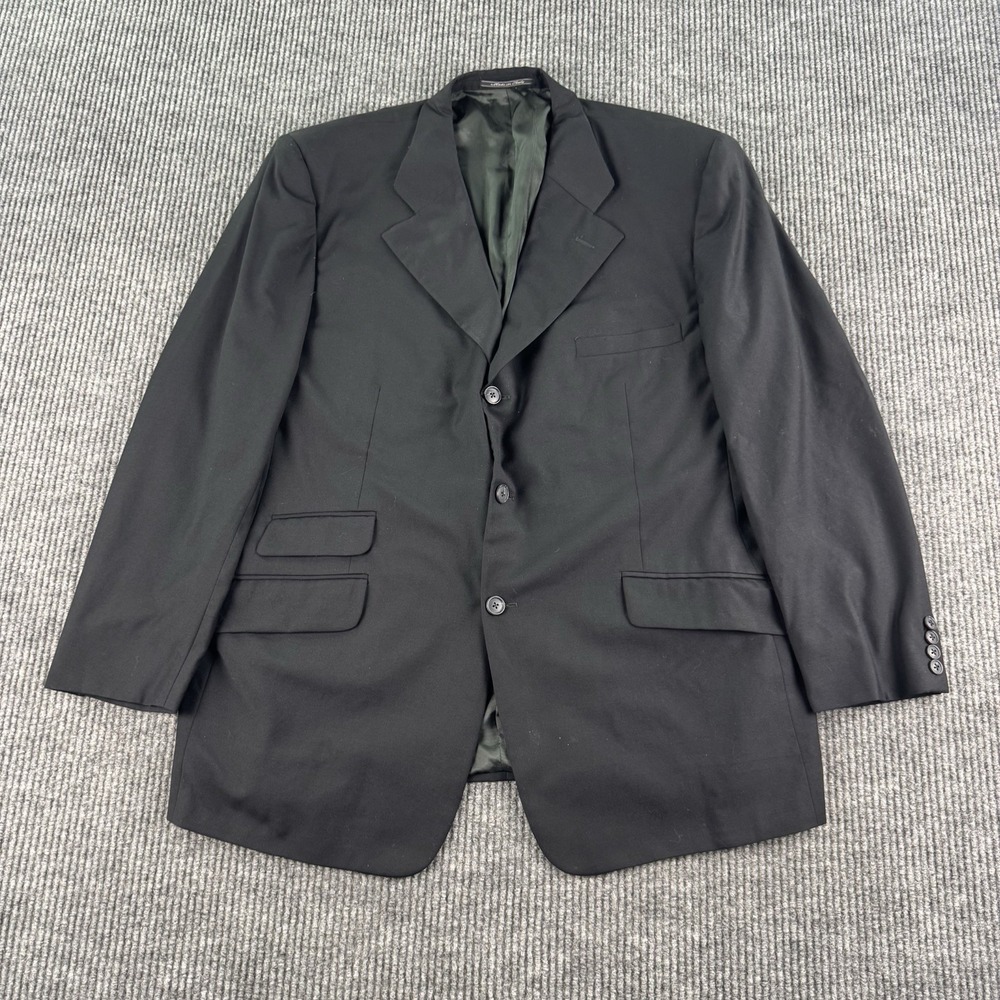 Vintage Gianni Versace Suit Jacket 46R 56 EU Black Wool Designer Blazer Italy